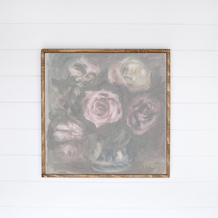 Abstract Rose Bouquet Canvas Printed Sign