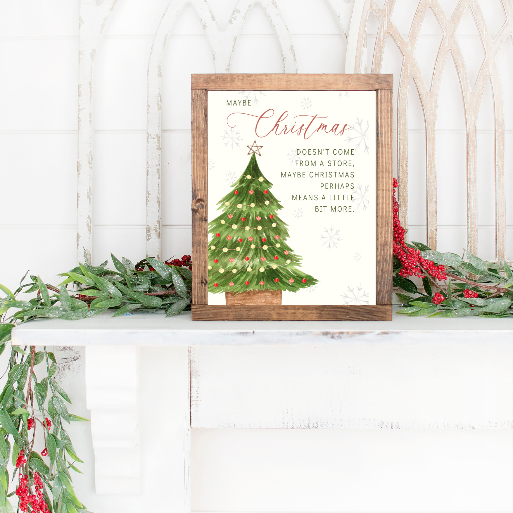 Maybe Christmas Doesn't Come From A Store, Maybe Christmas Perhaps Means a Little Bit More Canvas Printed Sign