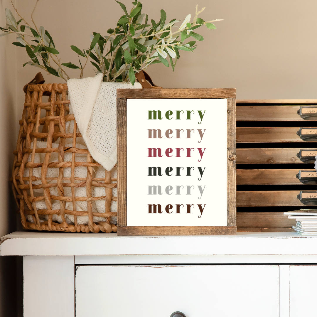 Merry Canvas Printed Sign