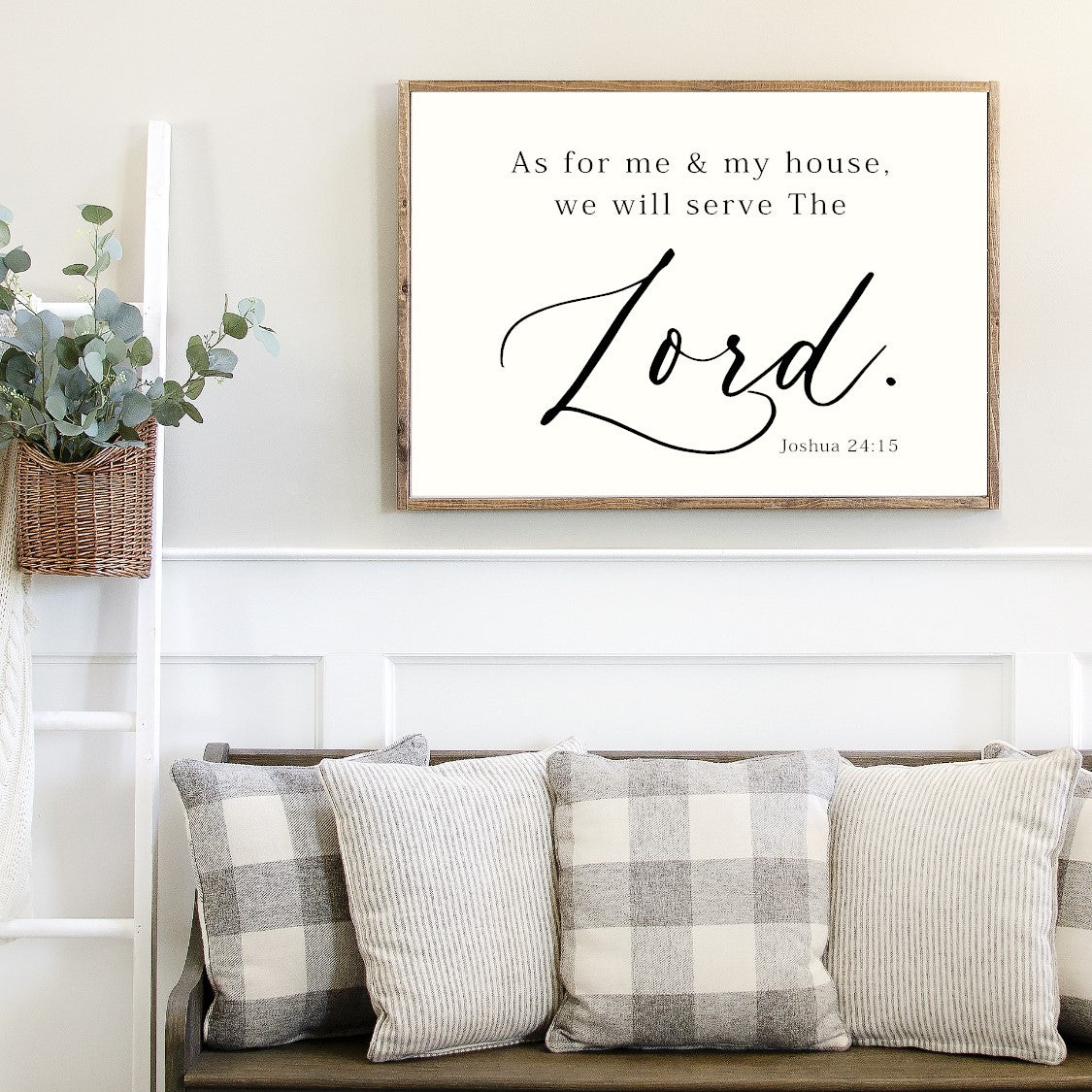 As For Me And My House We Will Serve The Lord Canvas Printed Sign