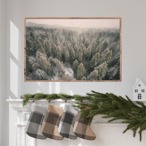 Above The Snowy Pines Canvas Printed Sign