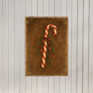 A Candy Cane Christmas Canvas Printed Sign