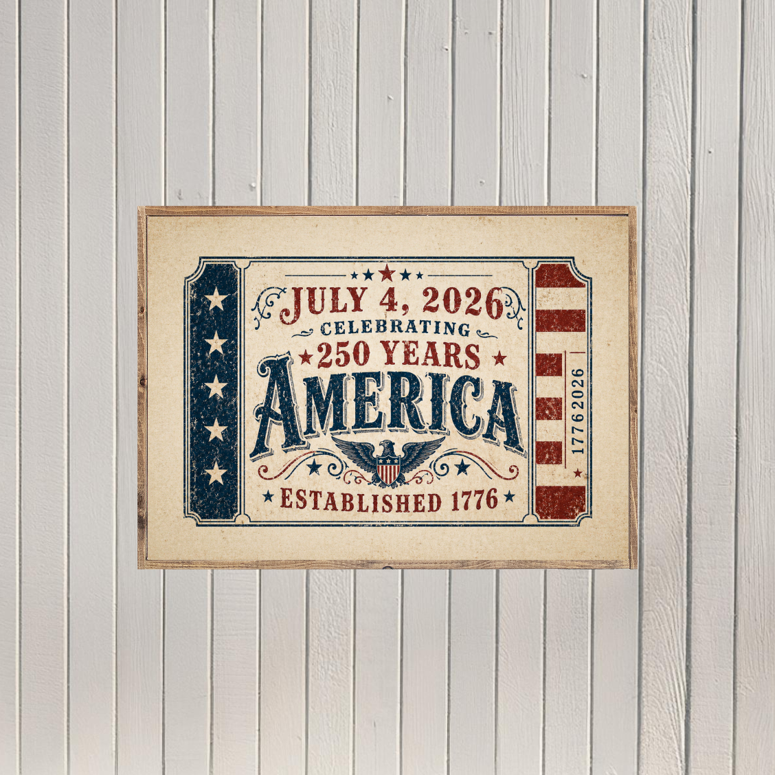 America's 250th Birthday Canvas Printed Sign