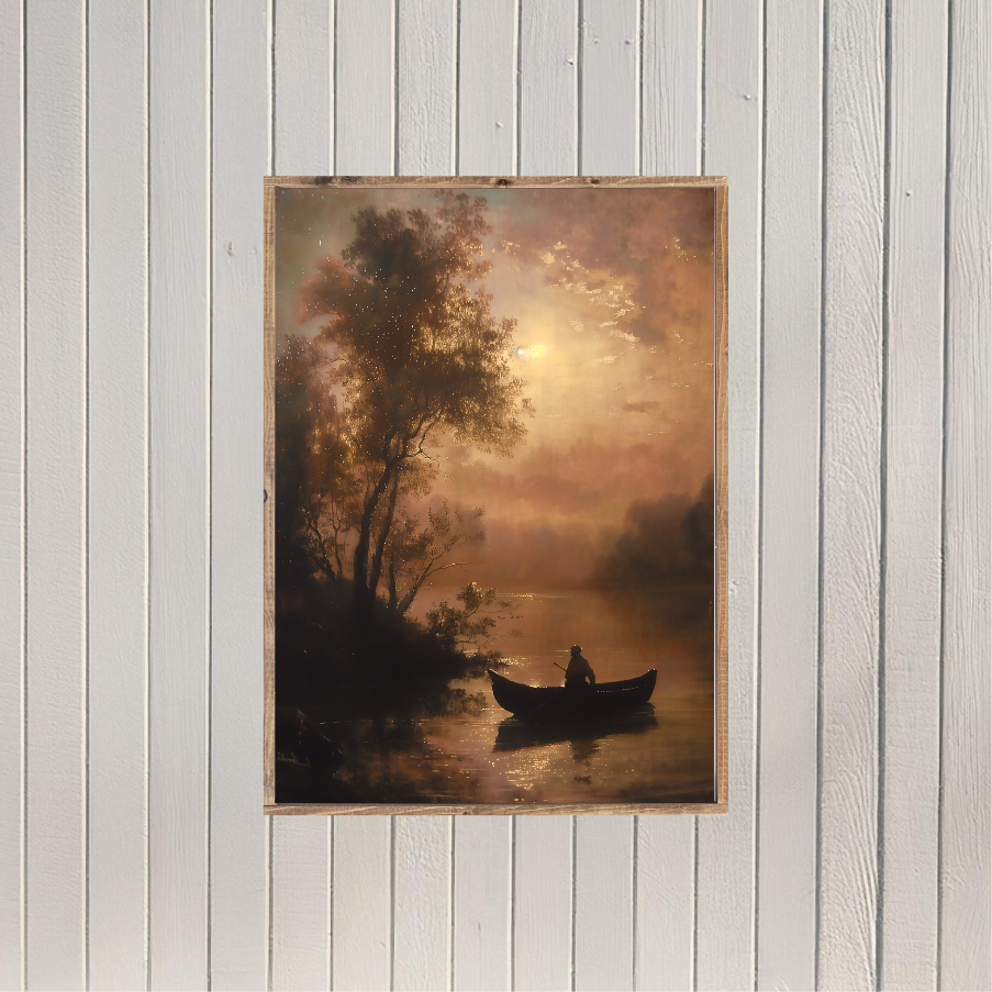 Autumn Canoe Trip Canvas Printed Sign