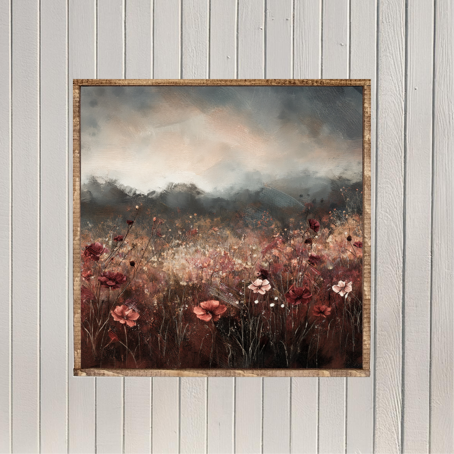 Autumn Wildflowers Canvas Printed Sign