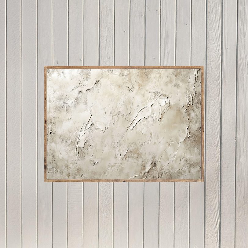 Beige Abstract Texture Layering Canvas Printed Sign