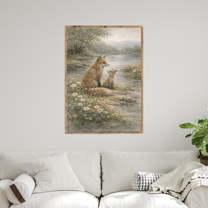 Between Wildflowers and Water Canvas Printed Sign