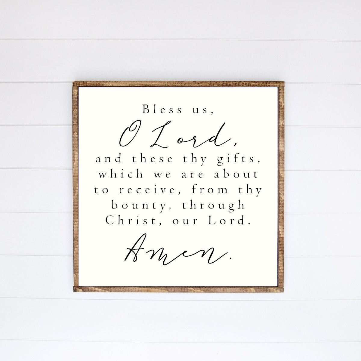 Bless Us O Lord Prayer Canvas Printed Sign