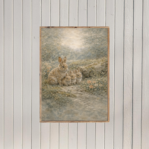 Bunny Family Canvas Printed Sign
