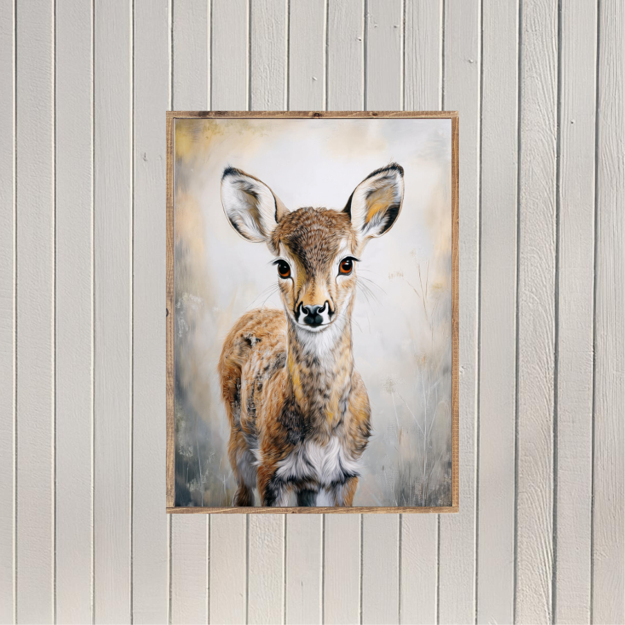 Bright Eyed Fawn Canvas Printed Sign