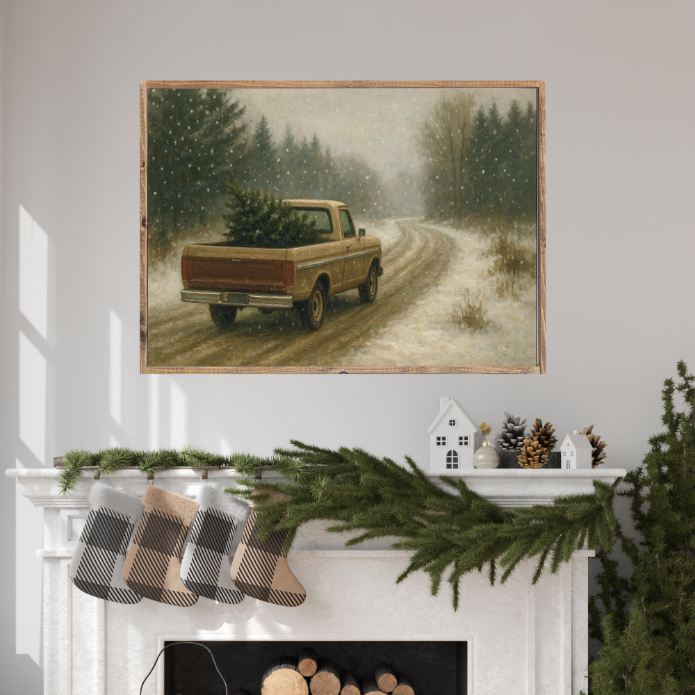 Bringing Home the Season Canvas Printed Sign