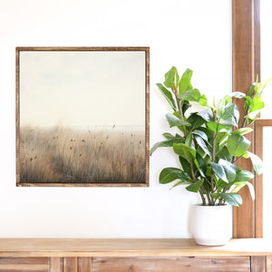 Cattails in a Field Canvas Printed Sign
