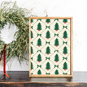 Christmas Pattern Layering 1 Canvas Printed Sign