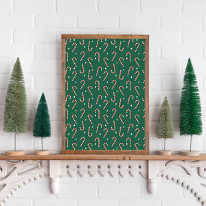 Christmas Pattern Layering 3 Canvas Printed Sign
