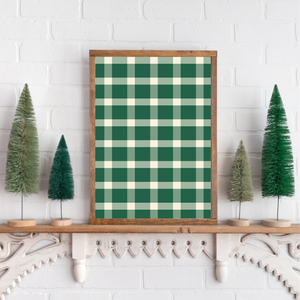 Christmas Plaid Layering 4 Canvas Printed Sign