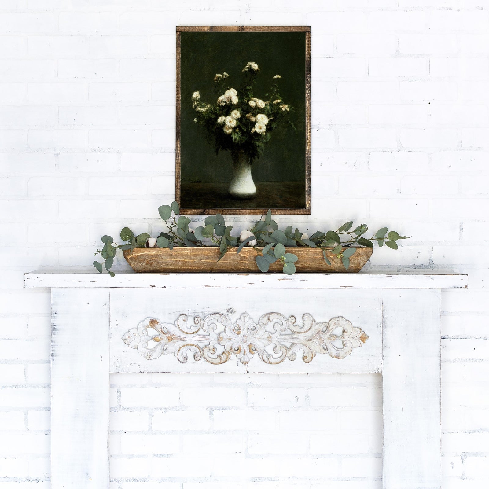 Chrysanthemum Bouquet Canvas Printed Sign