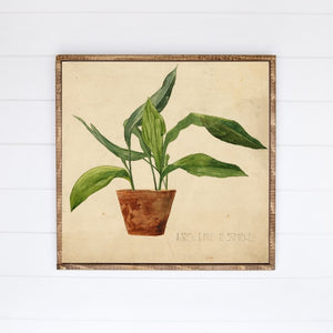 Clay Potted Plant Canvas Printed Sign