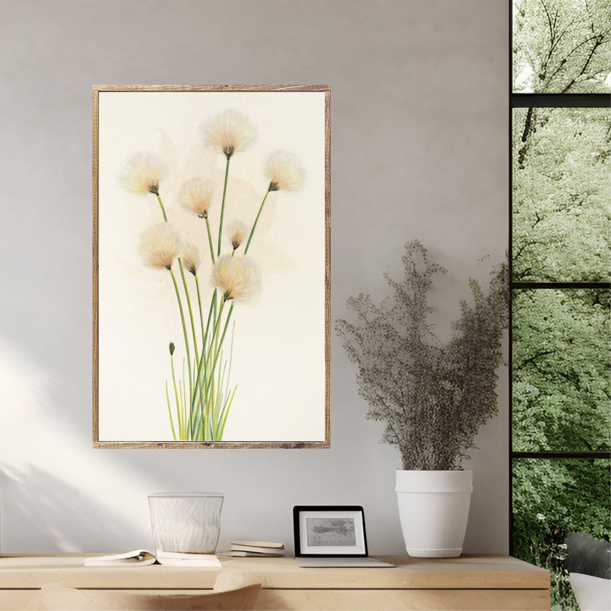 Cotton Grass Canvas Printed Sign