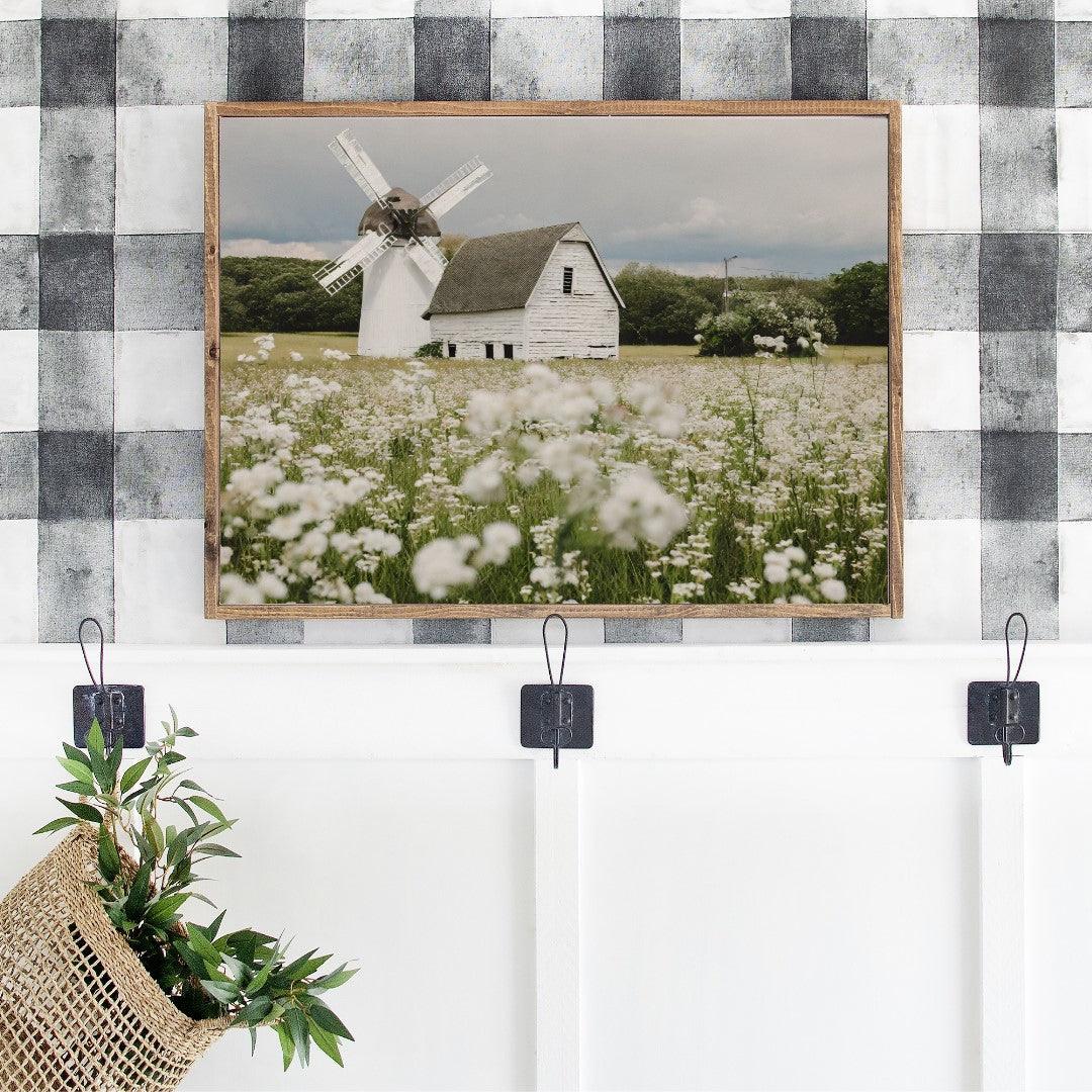 Country Barn in a Spring Meadow Printed Sign