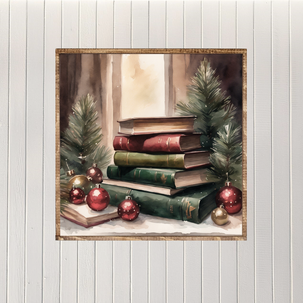 Cozy Holiday Reading Canvas Printed Sign