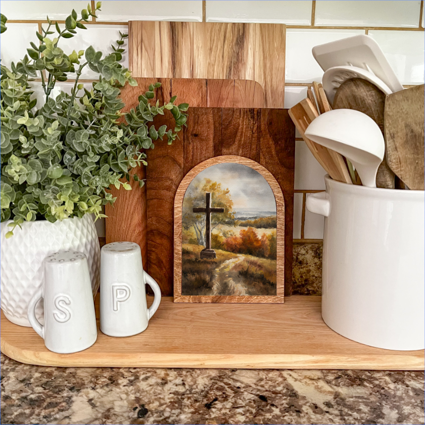 Cross in the Fall Foliage Arch Frame