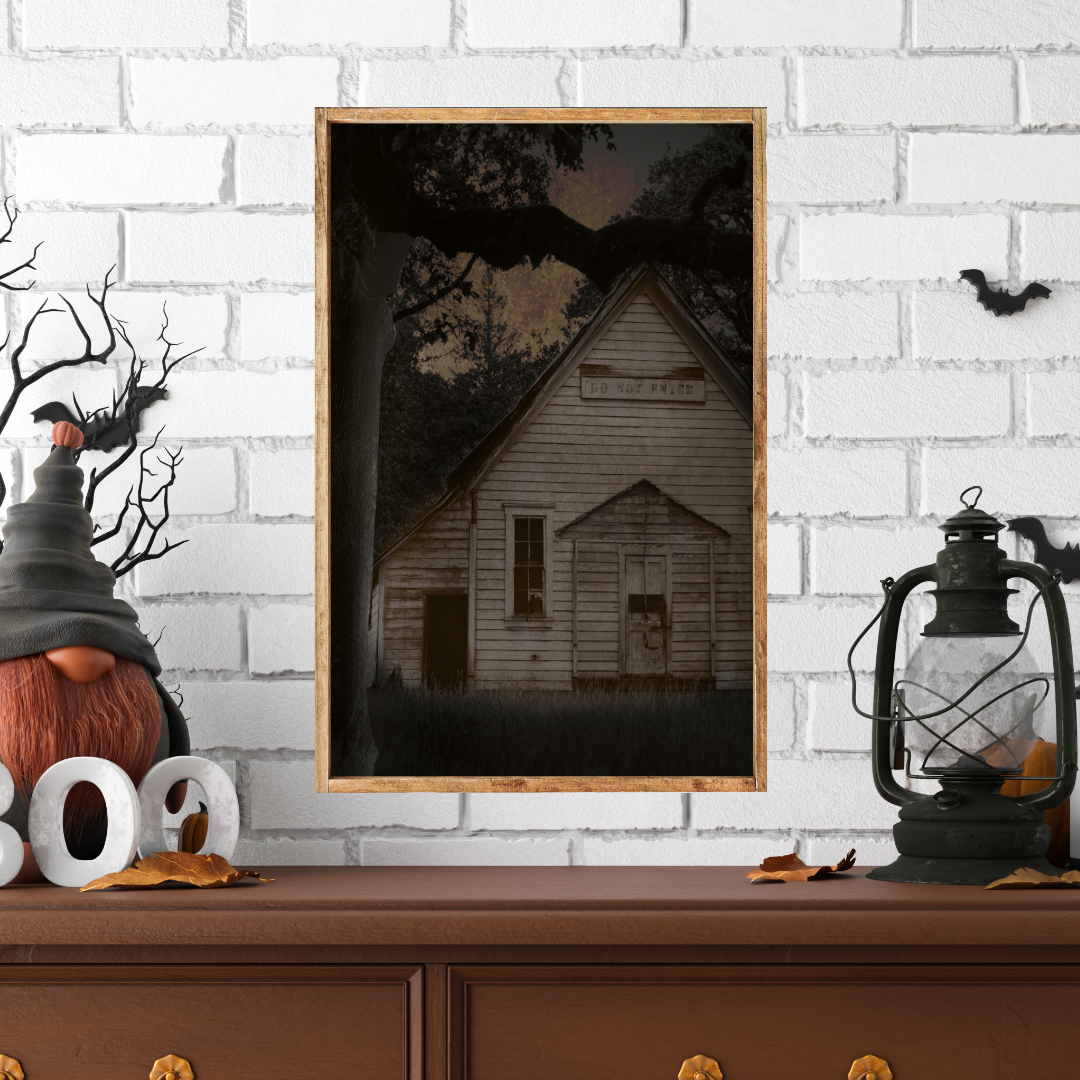 Do Not Enter Spooky Canvas Printed Sign