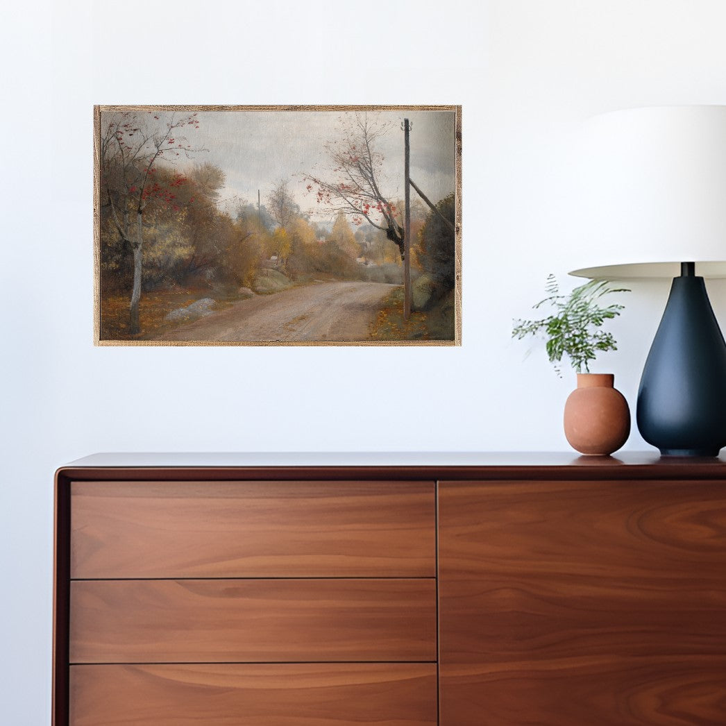 Driving on a Fall Day Canvas Printed Sign