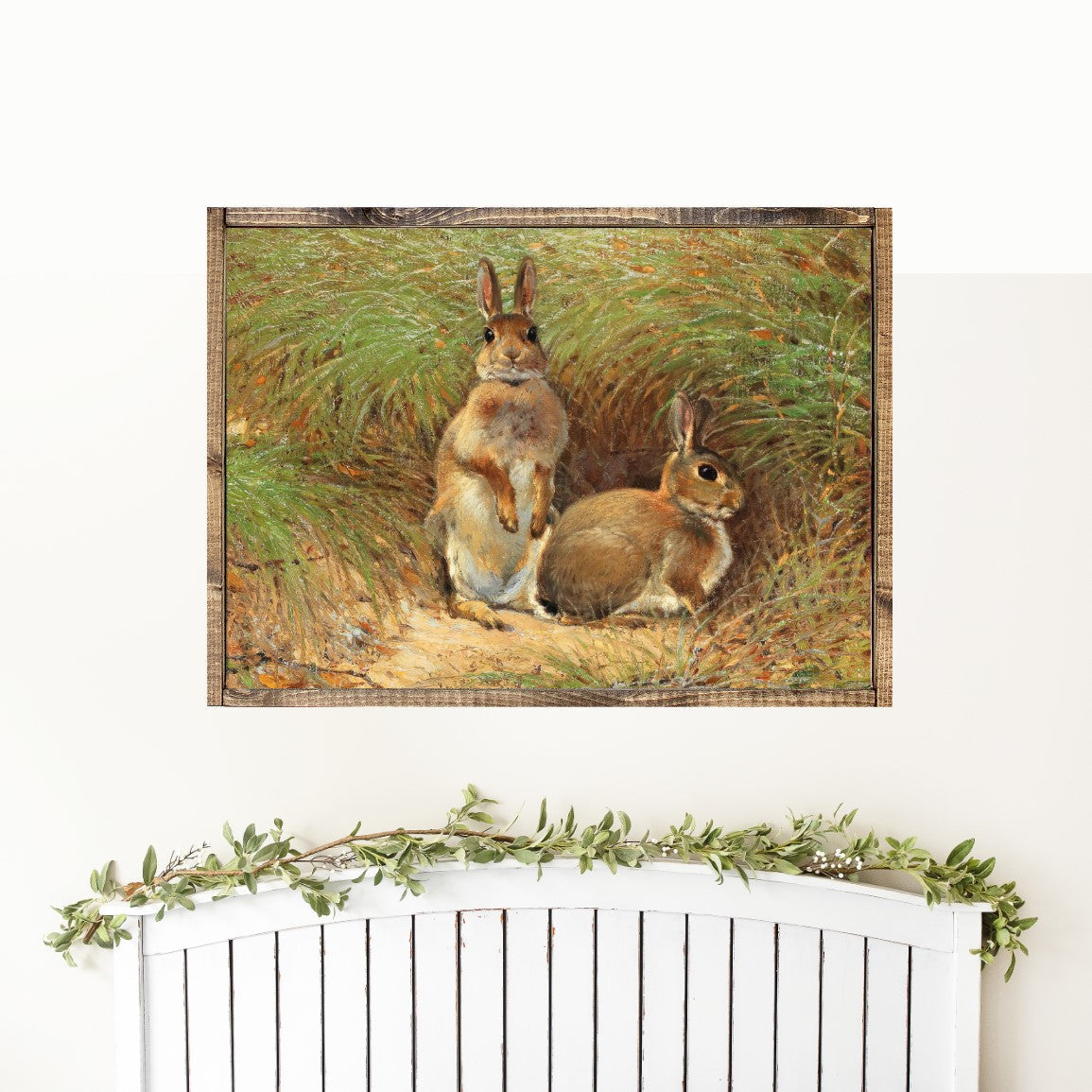Easter Bunnies Canvas Printed Sign