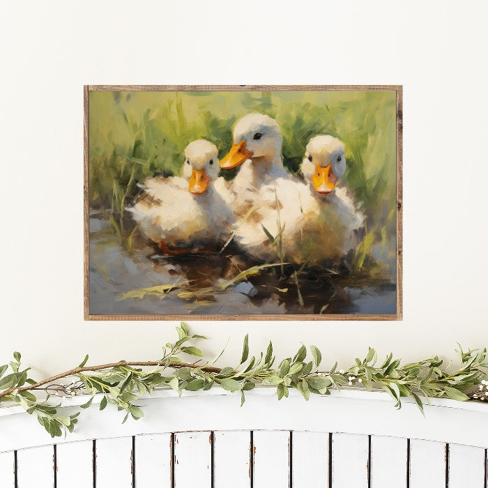 Easter Ducks Canvas Printed Sign