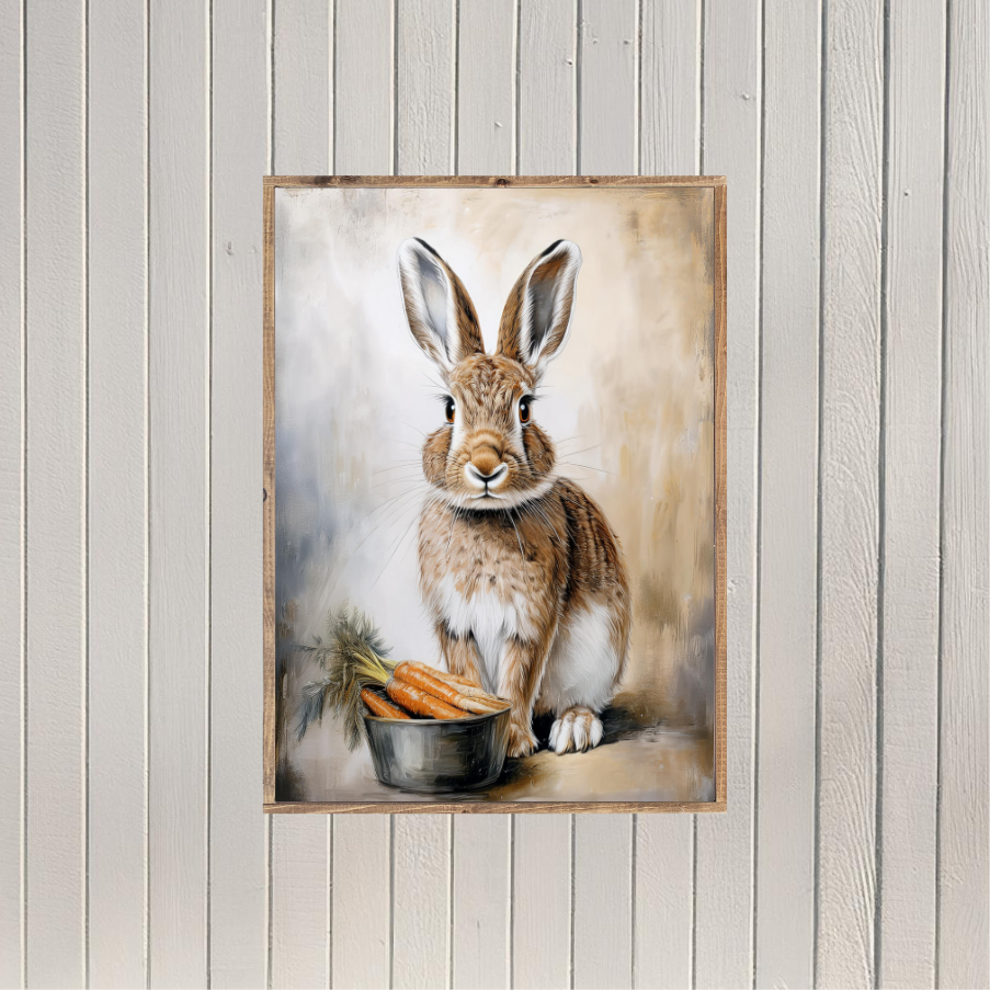 Easter Bunny Offering Canvas Printed Sign