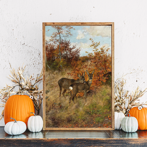 Fall Deer Canvas Printed Sign