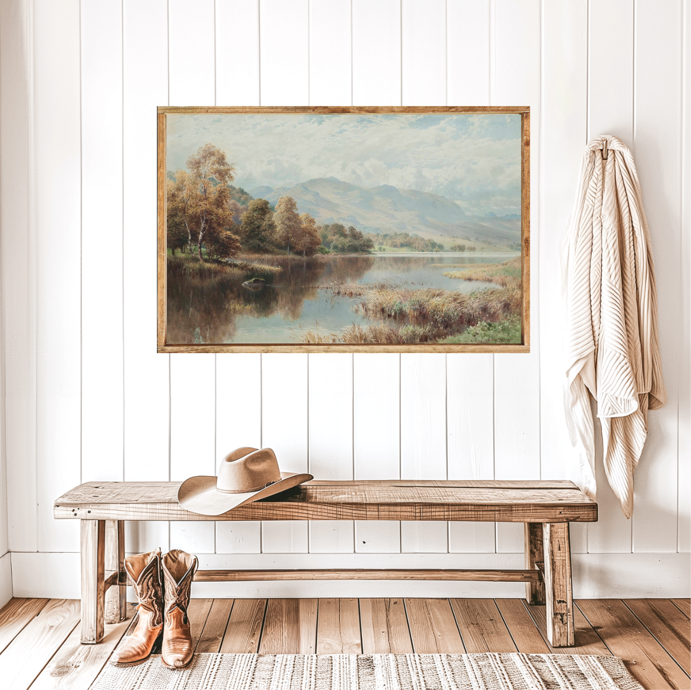 Fall River Landscape Canvas Printed Sign