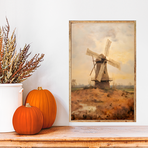 Fall Windmill Canvas Printed Sign