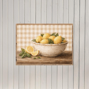 Farmhouse Citrus Bowl Canvas Printed Sign