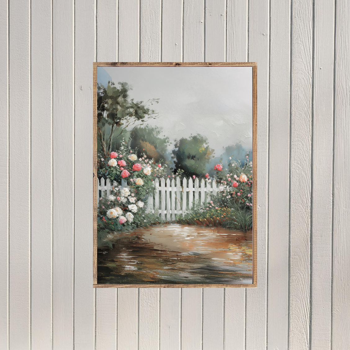 Fenced in Beauty Canvas Printed Sign