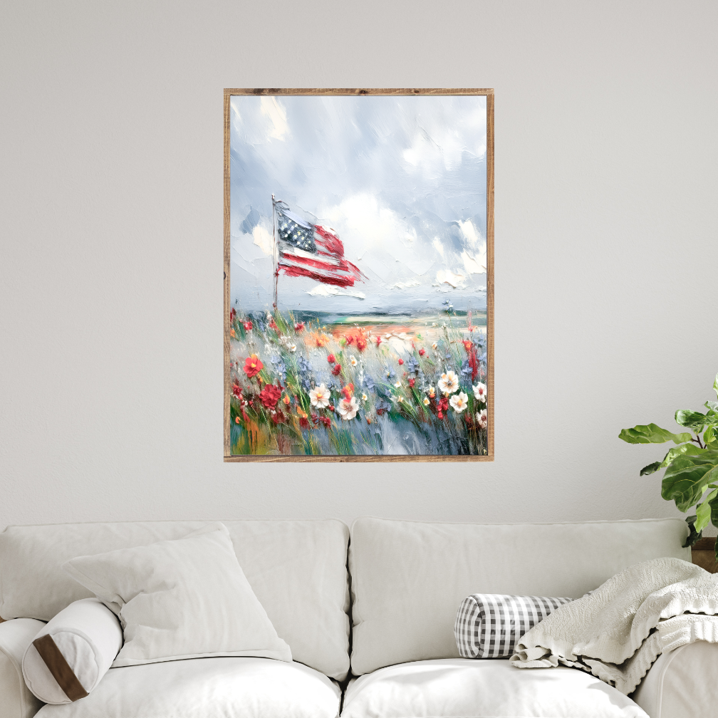Fields of Freedom Canvas Printed Sign