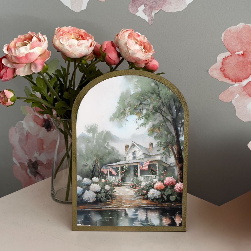 Flags and Flowers at the Farmhouse Arch Frame