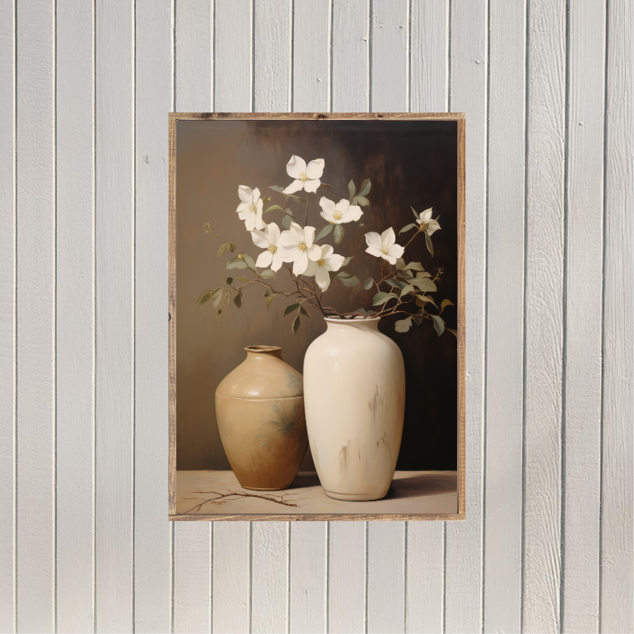 Fresh Clipped Dogwood Stems Canvas Printed Sign