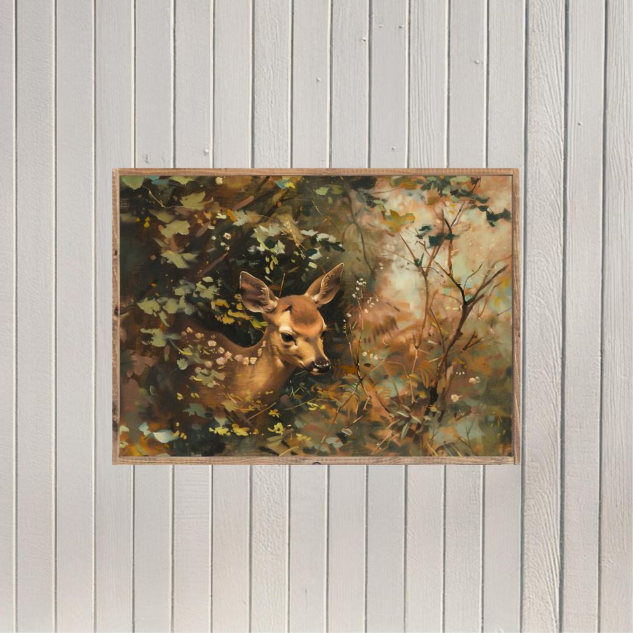 Friendly Fawn Canvas Printed Sign