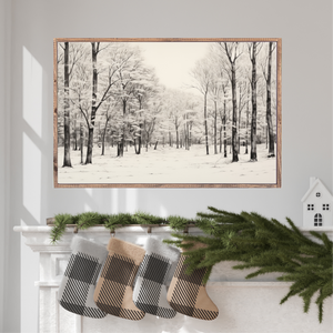 Frosted Woodland Canvas Printed Sign