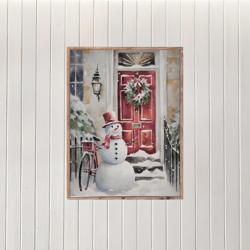 Frosty Greeting Canvas Printed Sign