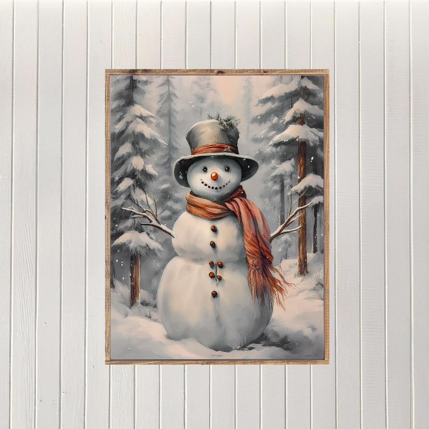 Frosty Canvas Printed Sign