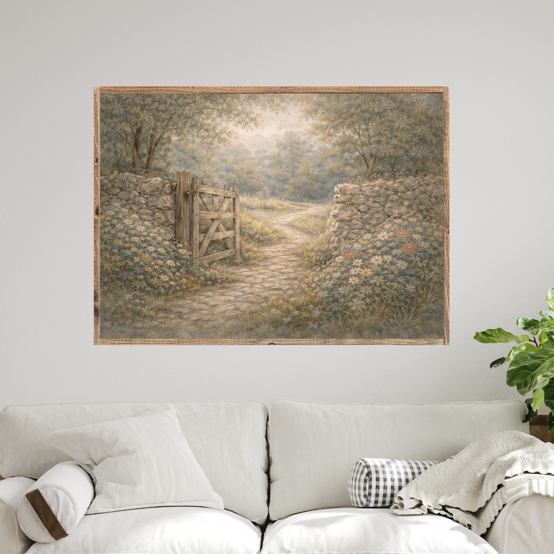 Garden Gate Canvas Printed Sign