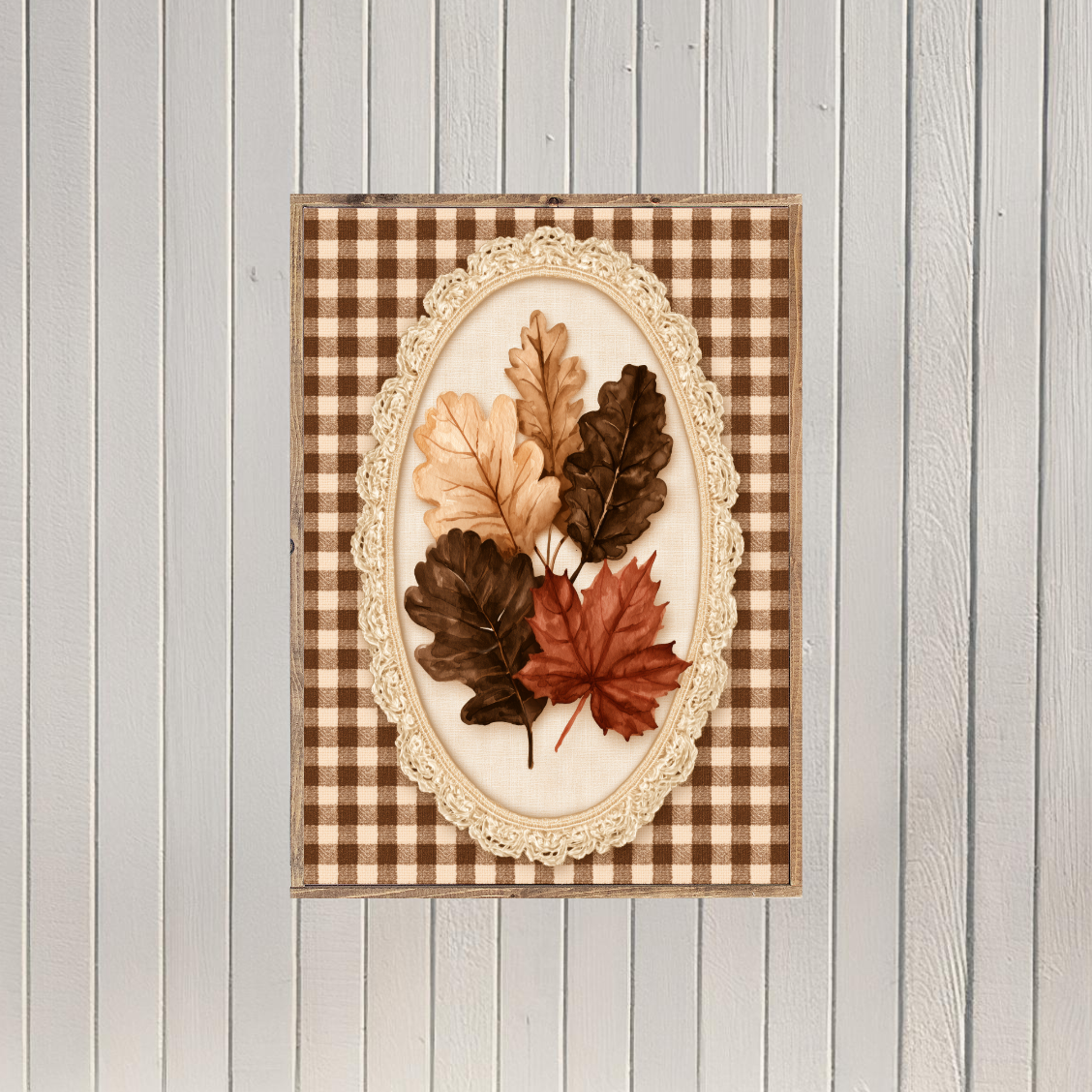 Grandma's Fall Doily Decor Canvas Printed Sign