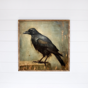 Halloween Crow Canvas Printed Sign