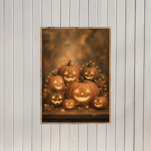 Halloween Jack-O-Lanterns Canvas Printed Sign
