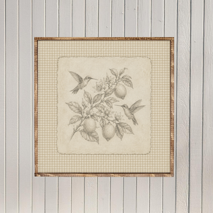 Hummingbirds in the Lemon Tree Canvas Printed Sign