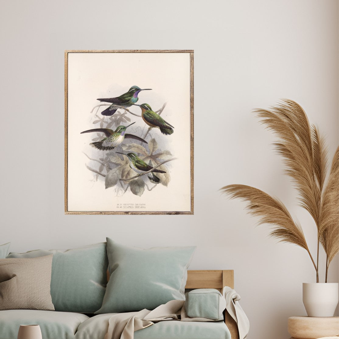 Hummingbirds Canvas Printed Sign