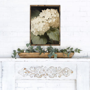 White Hydrangeas Canvas Printed Sign