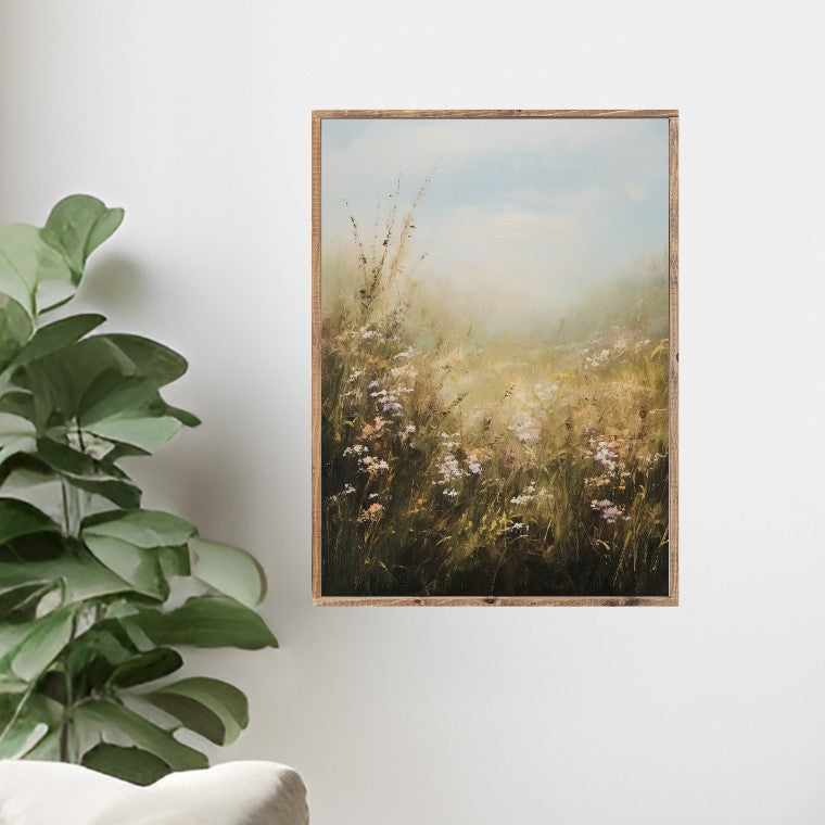 In A Field Full of Wildflowers Canvas Printed Sign